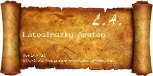 Latosinszky Agaton névjegykártya